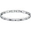 Bracciale in acciaio, cristalli, smalto e lega e tre pietre nere in cristallo.