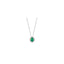 Collana in oro bianco 18kt e smeraldo piccolo, taglio ovale, ct. 0,29, e diamanti ct. 0,09, colore GH.