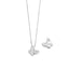 Collana in oro bianco con farfalla pendente e diamanti rotondo, ct.tot. 0,073, colore GH.