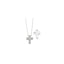Collier in oro bianco 18kt e pendente a croce con diamanti, taglio rotondo, ct.0,293, colore GH.