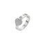Anello cuore, collezione I Segni, in oro bianco 18kt  e diamanti taglio brillante rotondo ct.0,149, colore GH.