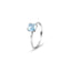 Anello in oro bianco 9kt e topazio swiss-small e diamante semiprezioso rotondo, colore GH, ct.0,003