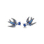 Orecchini a lobo Rondini Pietre Blu