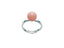 Anello Miluna in argento 925 e perla in pasta di corallo rosa 10 mm