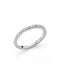 Anello in argento 925 rodiato, collezione Diamantissima, modello Veretta con tre diamanti taglio brillante, ct. 0,021,