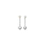 Orecchini lunghi in argento 925/1000 con cuori con elemento in oro 350/1000 e due perle vere bianche bottone 6,5–7 mm