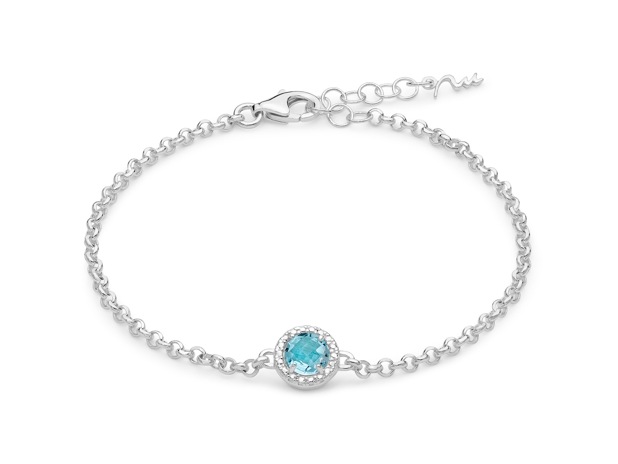 BRACCIALE MILUNA IN ARGENTO 925 CON TOPAZIO NATURALE AZZURRO CT.1