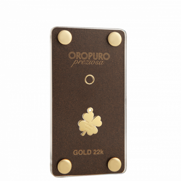 CIONDOLO QUADRIFOGLIO PICCOLO IN ORO 22k