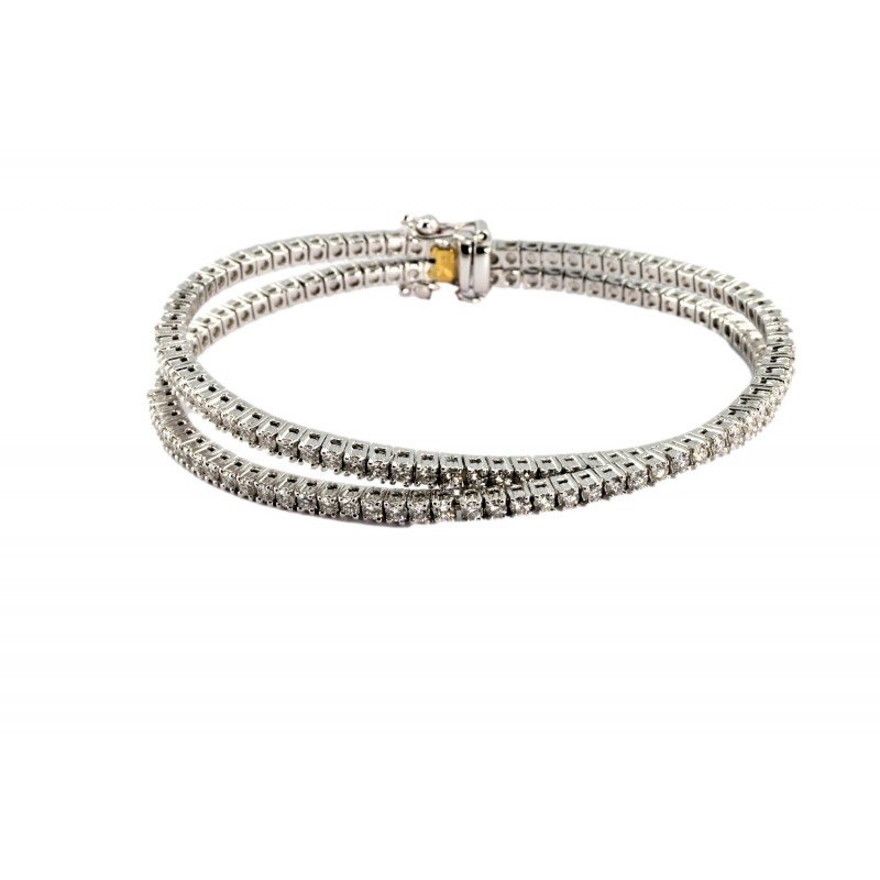 Bracciale rigido donna Recarlo in oro 750 bianco con diamanti taglio brillante di 2,08 carati