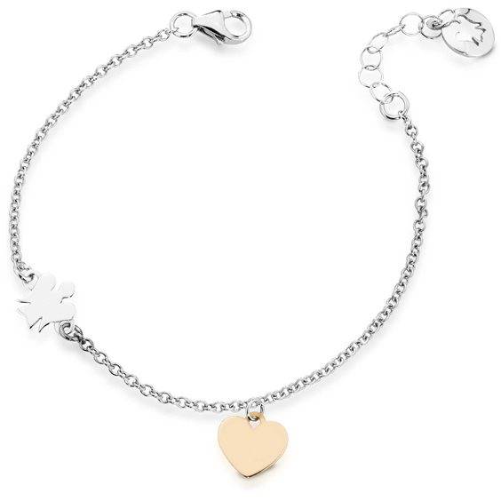 BRACCIALE BIMBA IN ORO CON ANGELO E CUORE